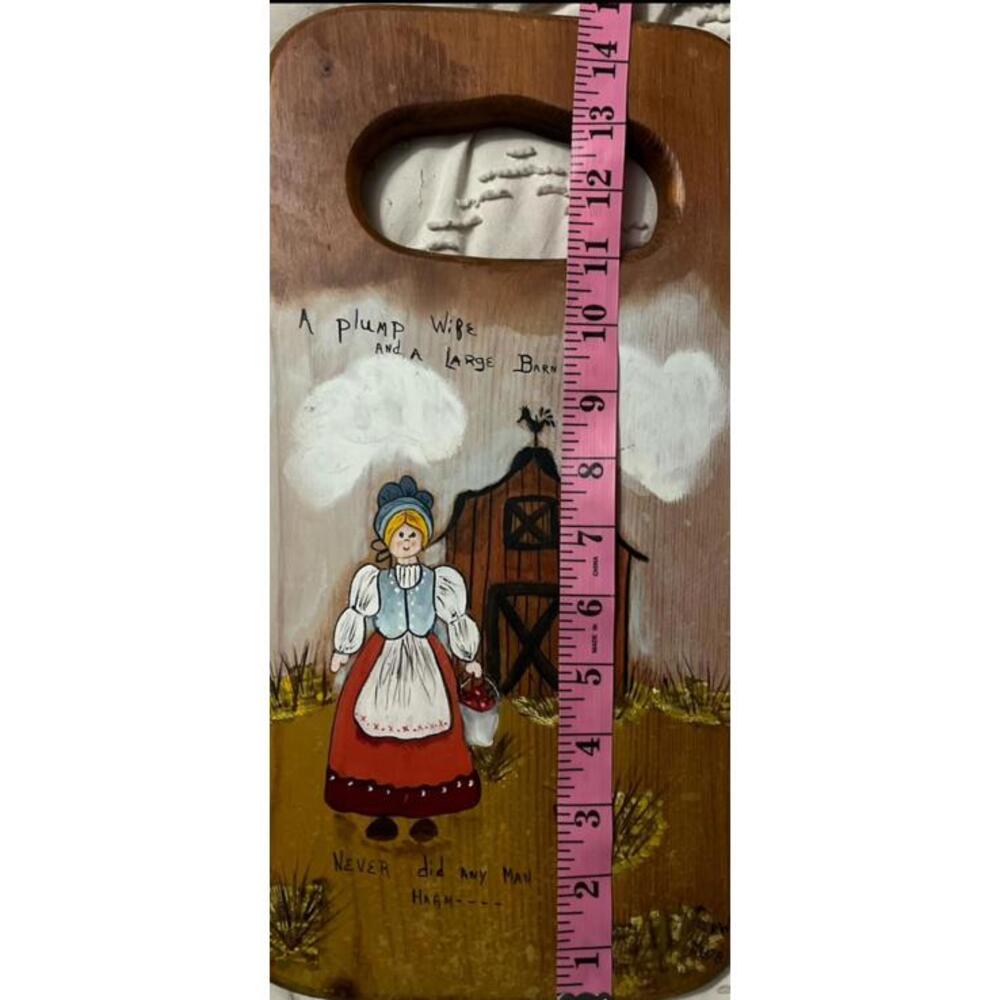 Vintage 1978 Hand Painted Folk Art Wood Plaque Farmhouse Kitchen Wall Sign RW - Picture 6 of 9